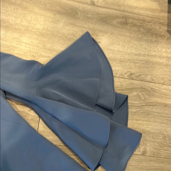 MILLY Blue Ruffled Italian Nicole Dress Sz 10 - Picture 14 of 16